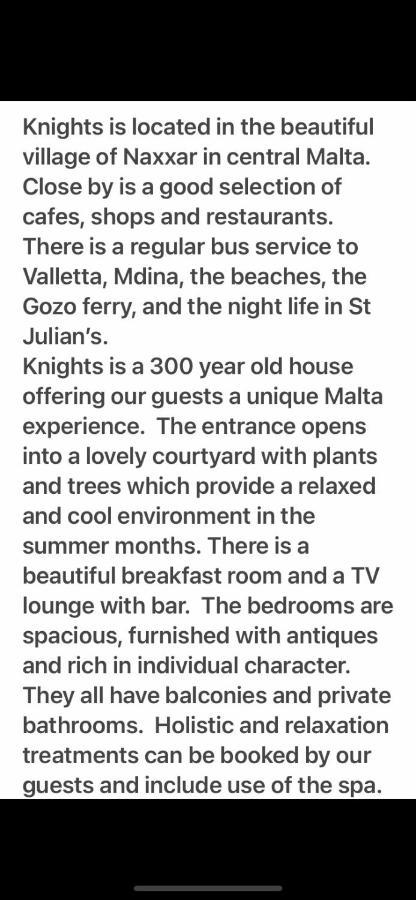 Bed and Breakfast Knights In Malta Naxxar Екстер'єр фото